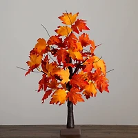 2ft. Pre-Lit Bright Autumn Maple Artificial Fall Tree with 24 Warm White LED Lights and Detachable Base