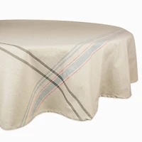 DII® 70" Round Gray French Stripe Tablecloth