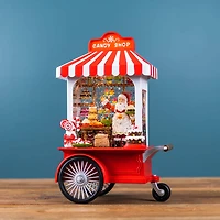 10.75" LED Snow Globe Santa's Candy Stand