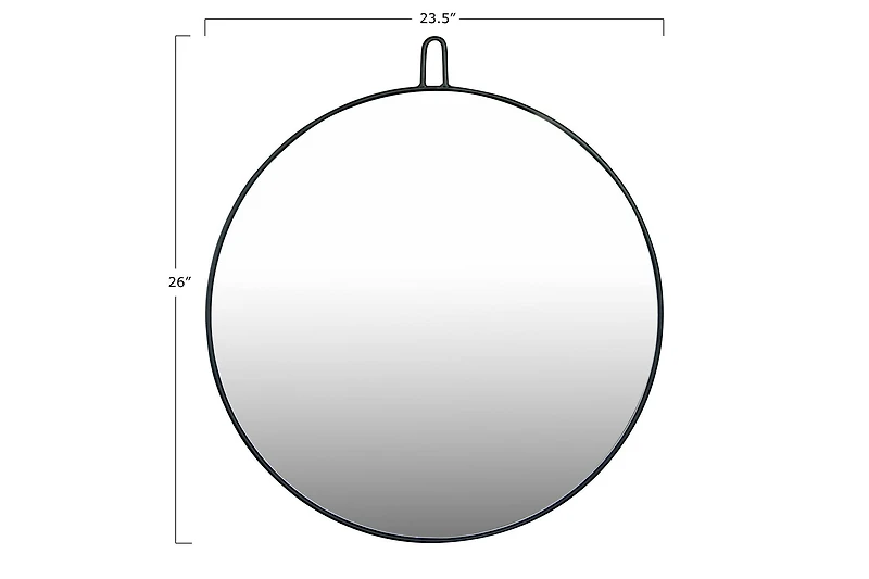 23.5" Round Metal Framed Wall Mirror with Hanger