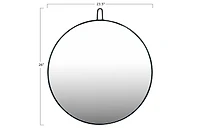 23.5" Round Metal Framed Wall Mirror with Hanger