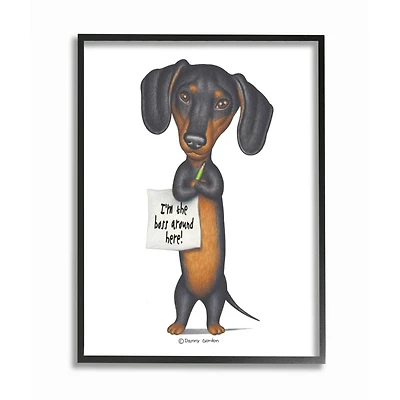 Stupell Industries Dachshund 'I'm The Boss' Fun Family Pet Phrase Framed Wall Art