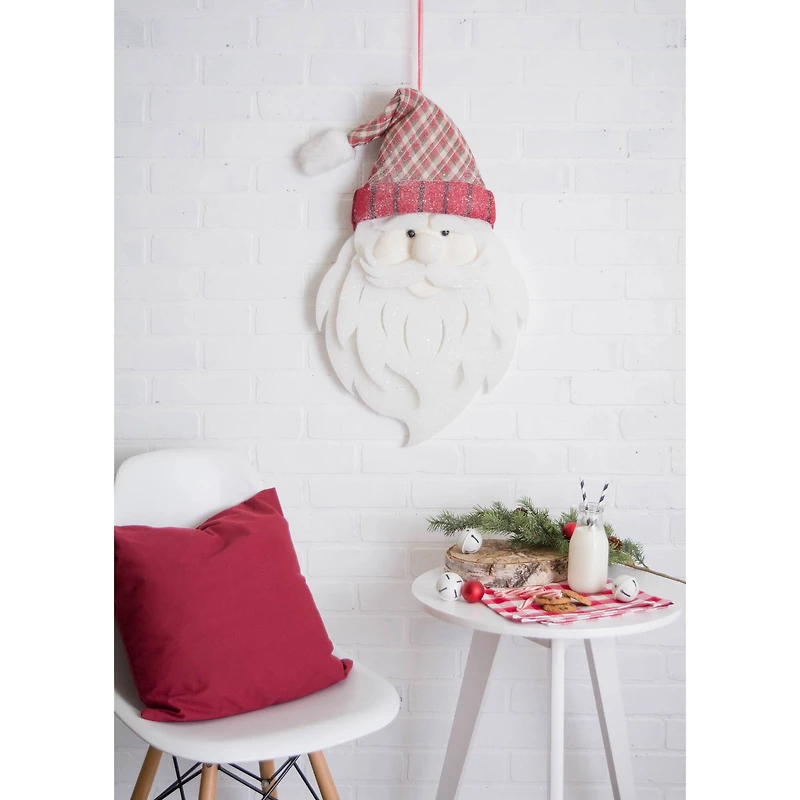 DII® Hanging Foam Santa with Plaid Hat
