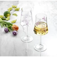 JoyJolt® 19oz. Meadow Butterfly Crystal White Wine Glass Set, 2ct.