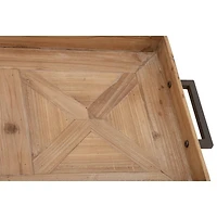 Natural Brown Wood Contemporary Tray