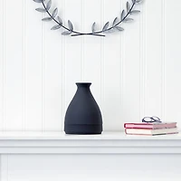 10" Black Matte Cone Stone Vase