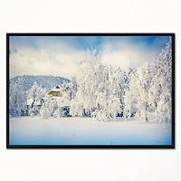 Designart - White Winter Mountain Landscape