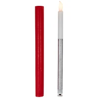 LED Flickering Flameless Taper Christmas Candles - 9.75" - Red - Set of 4