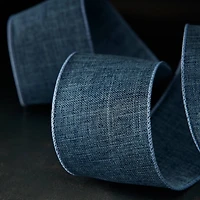 2.5" x 25ft. Denim Faux Linen Wired Ribbon by Celebrate It™ Décor