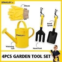 Red Toolbox Stanley Jr 4-Piece Garden Hand Tool Set With Gloves