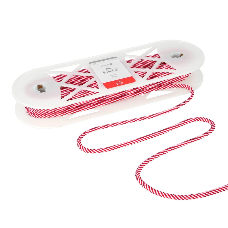 1/4" Red & White Cording Trim by Celebrate It®