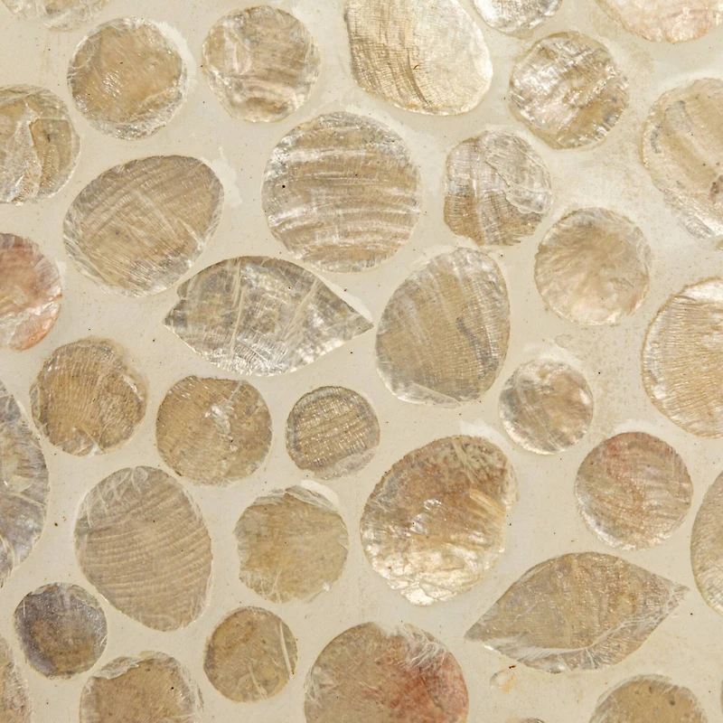 Hello Honey® 18" White Capiz & Reclaimed Wood Table Lamp with Linen Shade, 2ct.