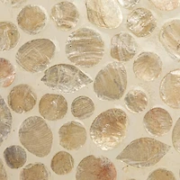 Hello Honey® 18" White Capiz & Reclaimed Wood Table Lamp with Linen Shade, 2ct.