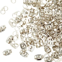 12 Pack: Rhodium Butterfly Shape Earring Backs by Bead Landing™