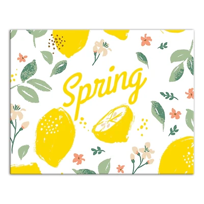 Spring Lemon Pattern 11" x 14" Canvas Wall Art