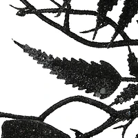 24" Halloween Black Fern & Bats Wreath