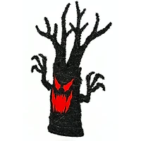 48'' Pre-Lit Frightening Face Halloween Tree