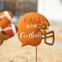 Glitzhome® 24" Thanksgiving Metal Football & Turkey Yard Stakes Set