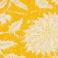 Hello Honey® 16" Yellow & White Floral Bock Print Accent Pillow