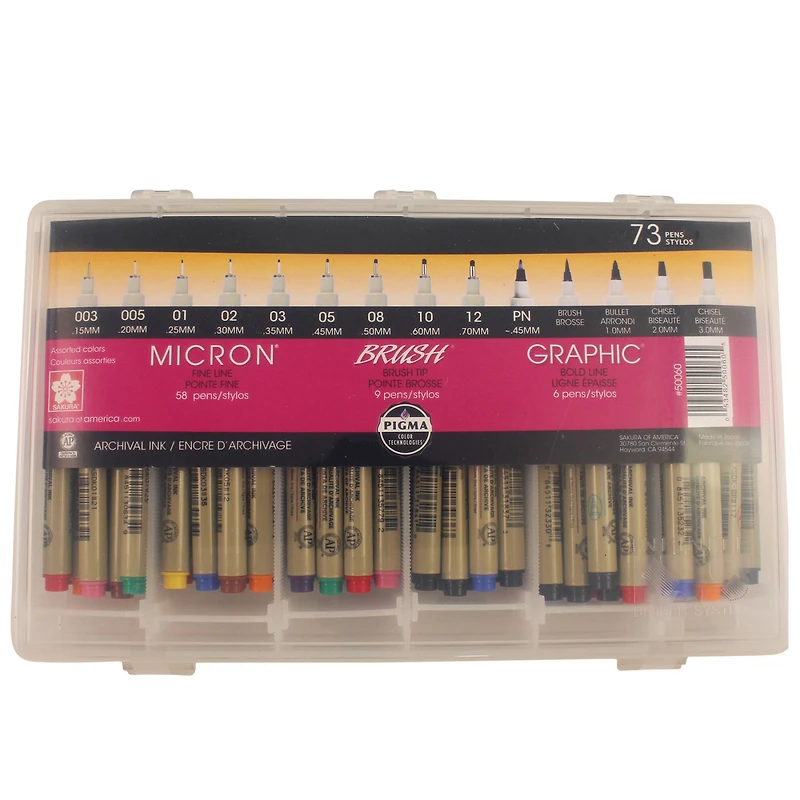 Pigma® 73 Pen Set with Reusable Storage Case