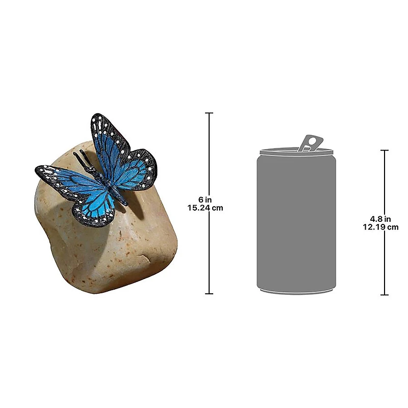 Design Toscano 6" Papilio Ulysses Butterfly on Rock Statue