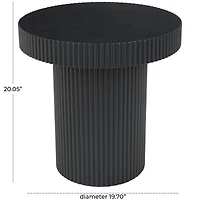Black Dimensional Ribbed Accent Table