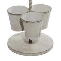 Gray Metal Contemporary 6-Pot Planter