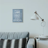 Stupell Industries Crazy Funny Lake Party Gray Framed Wall Art