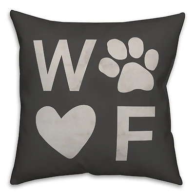 Pawprint Woof Throw Pillow