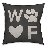 Pawprint Woof Throw Pillow