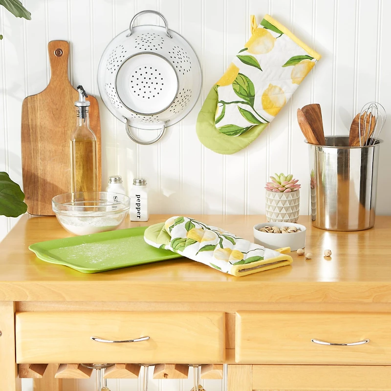 DII® Lemon Bliss Print Oven Mitt Set