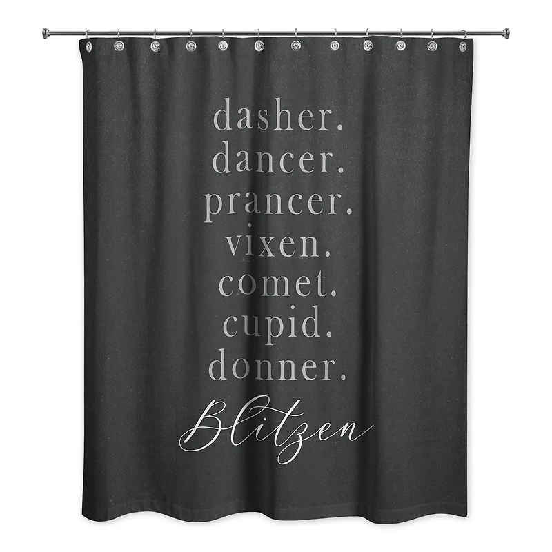 Reindeer Names Shower Curtain