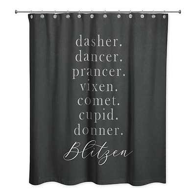 Reindeer Names Shower Curtain