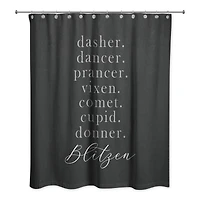 Reindeer Names Shower Curtain