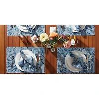 Blue Paisley Print Outdoor Placemat Set/6"