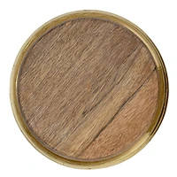 Hello Honey® Yellow & Whitewash Hammered Glass Jar with Mango Wood Lid