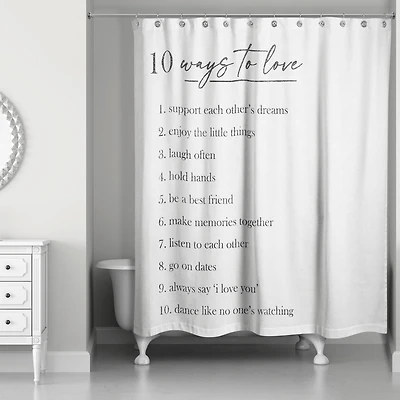 Ten Ways to Love 71" x 74" Shower Curtain