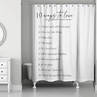 Ten Ways to Love 71" x 74" Shower Curtain