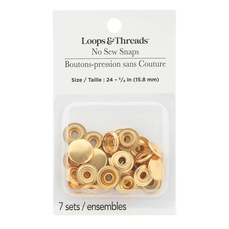 Gold No Sew Snaps by Loops & Threads®