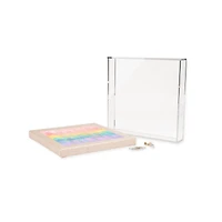 Wexel Art 2" Depth Clear UV Grade Acrylic Shadowbox with Beige Linen Stretched Canvas