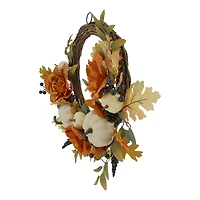 24" Peony & Pumpkin Wreath by Ashland®