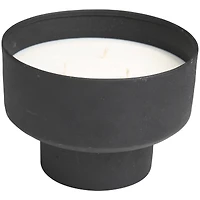 White Wax Campfire Scented Candle with Elevated Matte Black Container