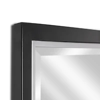 Brushed Black/Chrome Metal Framed Beveled Edge Wall Mirror - 30" x 40"