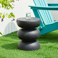 Glitzhome® 18" Multifunctional Faux Terrazzo Garden Stool