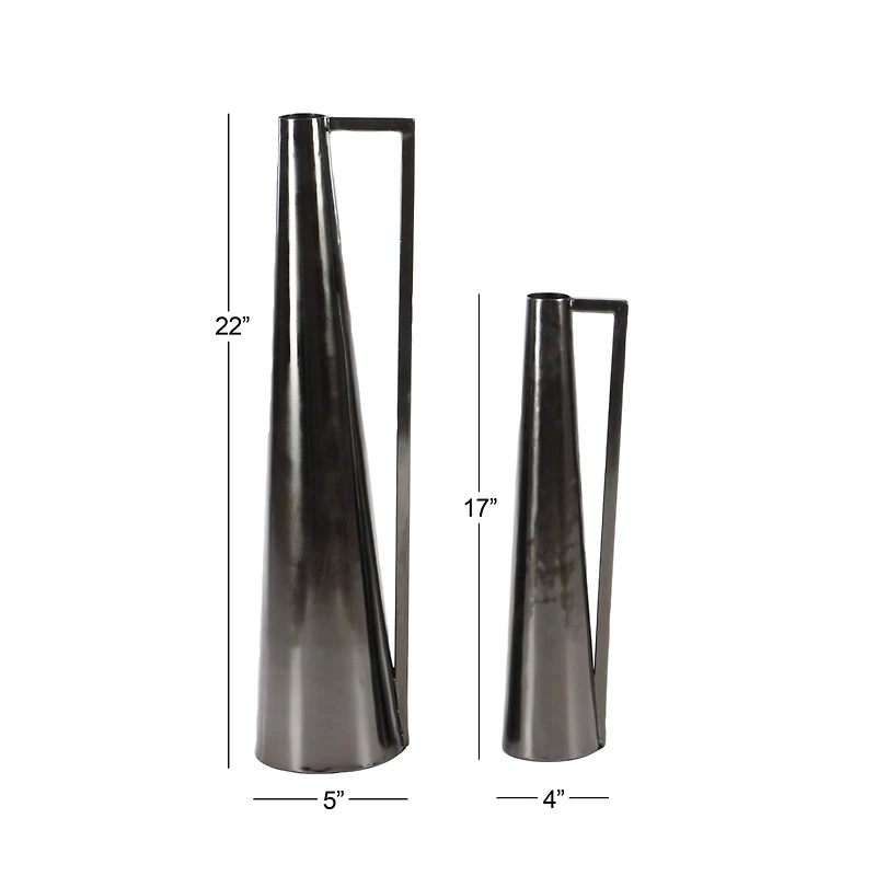 Black Metal Glam Vase Set