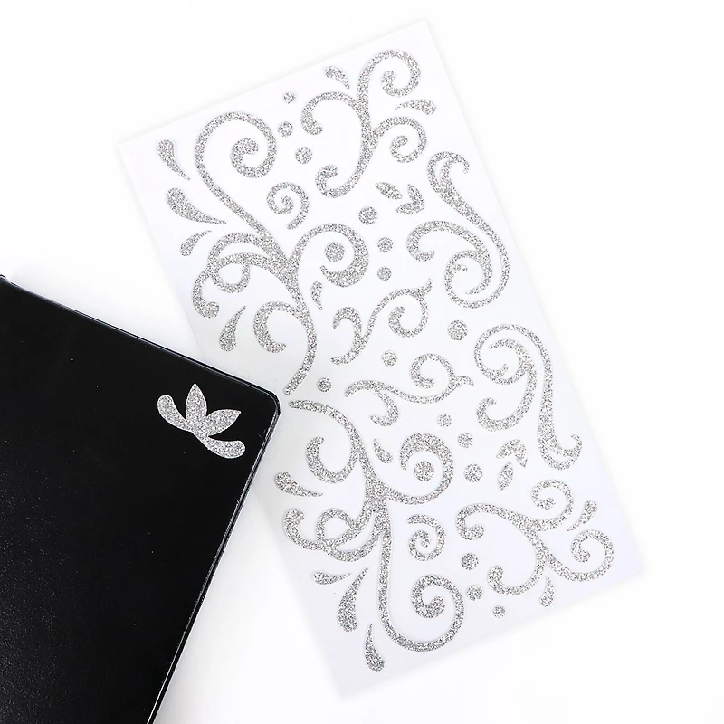 Silver Glitter Swirl Stickers by Recollections™