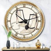 Designart 'Glamorous Black Diamond Stiletto Ii Glam Wall Clock