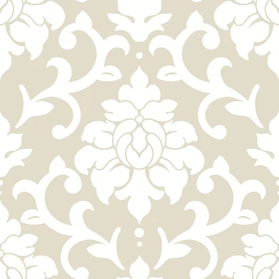 RoomMates Taupe Damask Peel & Stick Wallpaper