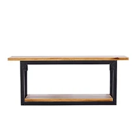 Brown Metal Industrial Wall Shelf Set