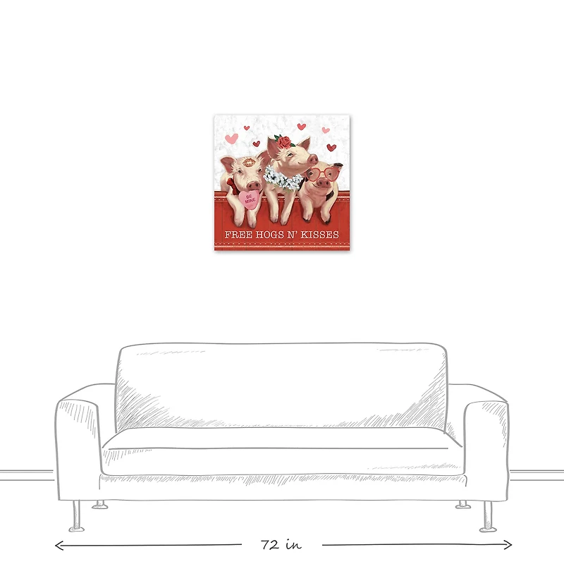 Free Hogs & Kisses Canvas Wall Art
